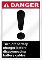 retro tin sign metal sign 8x12turn off battery charger before disconnecting battery cables danger signunique wall decor metal
