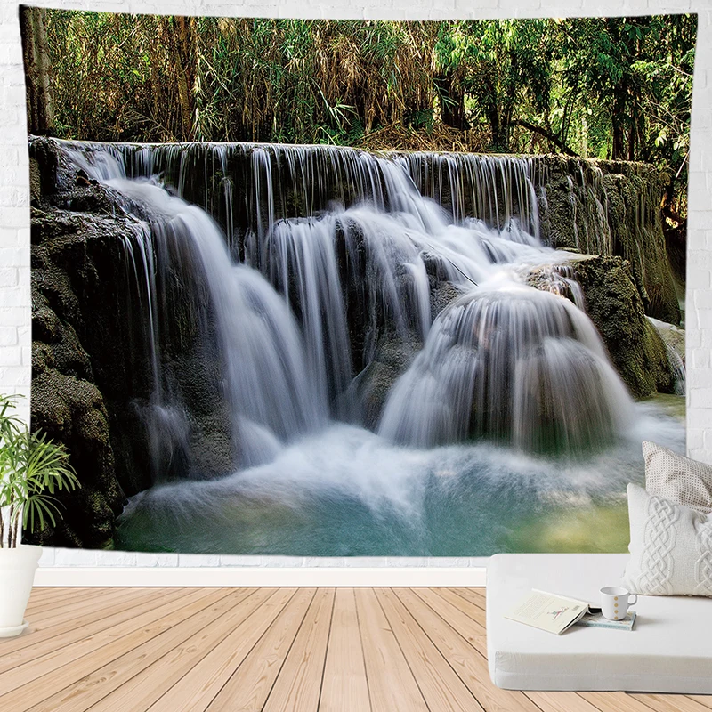 Долина реки гобелен природа пейзаж макраме Настенный Ковер Прямая доставка