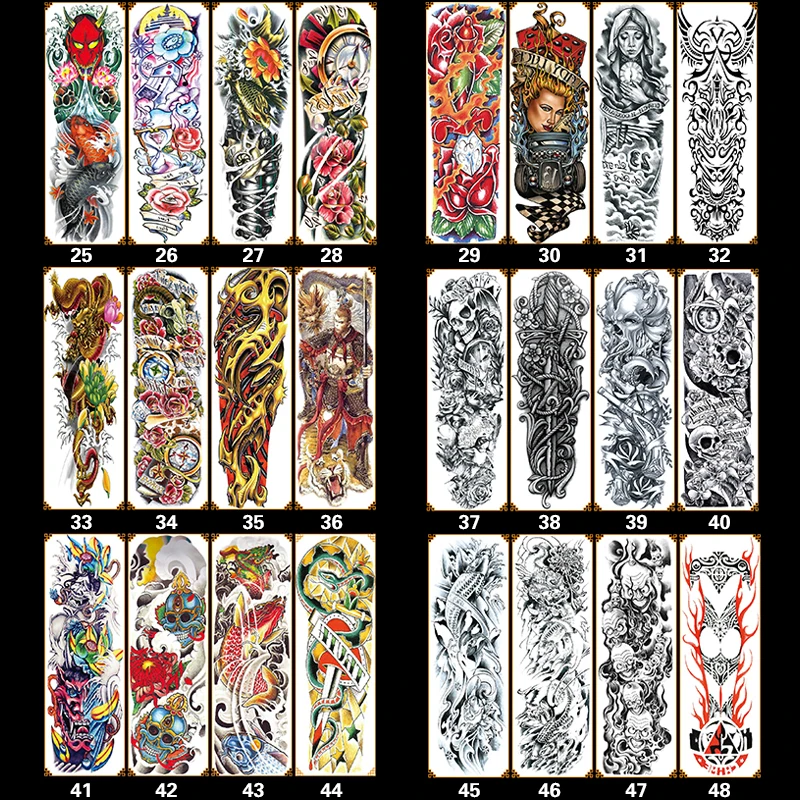 40 стилей водостойкая наклейка на всю руку Нетоксичная безопасная легко