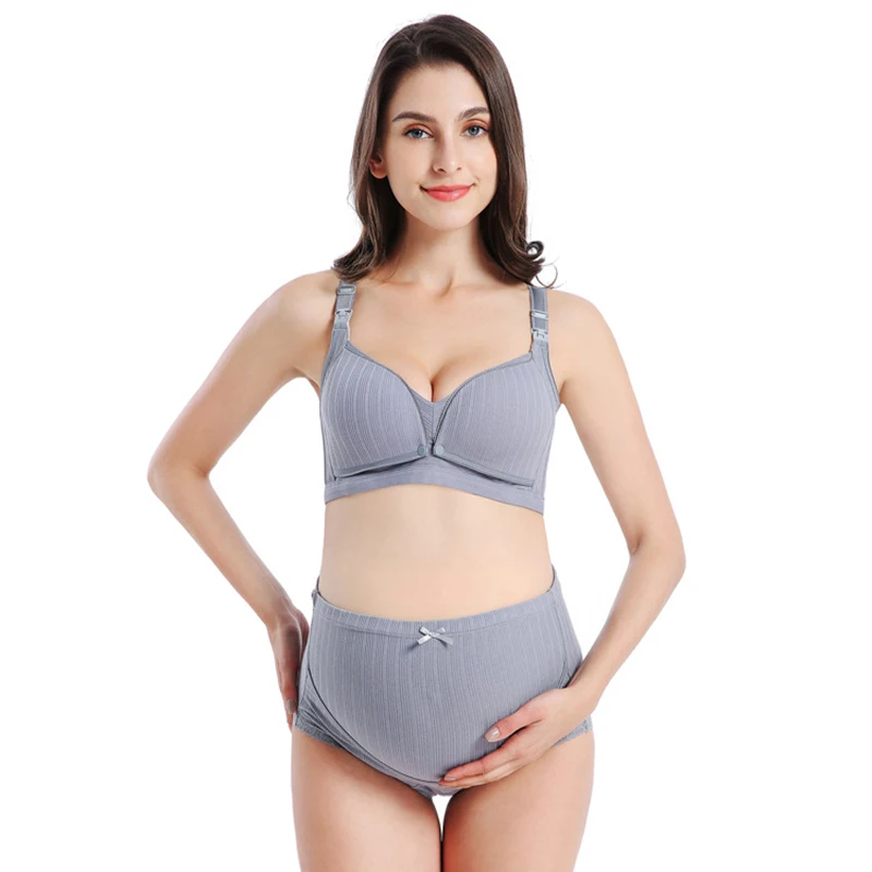 

2 piece set Cotton Maternity Nursing Bras Pregnant Breastfeeding Pregnancy Women Breast Feeding Bra soutien gorge allaitement