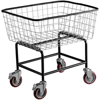 vevor commercial wire laundry cart laundry basket 2 5 4 5 bushel heavy duty with 4inch wheels for home bathroom laundry rooms