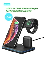 wireless charger stand 3 in 1 qi 15w fast charging dock station for apple watch iwatch 6 5 4 airpods pro iphone 12 11 xs xr x 8