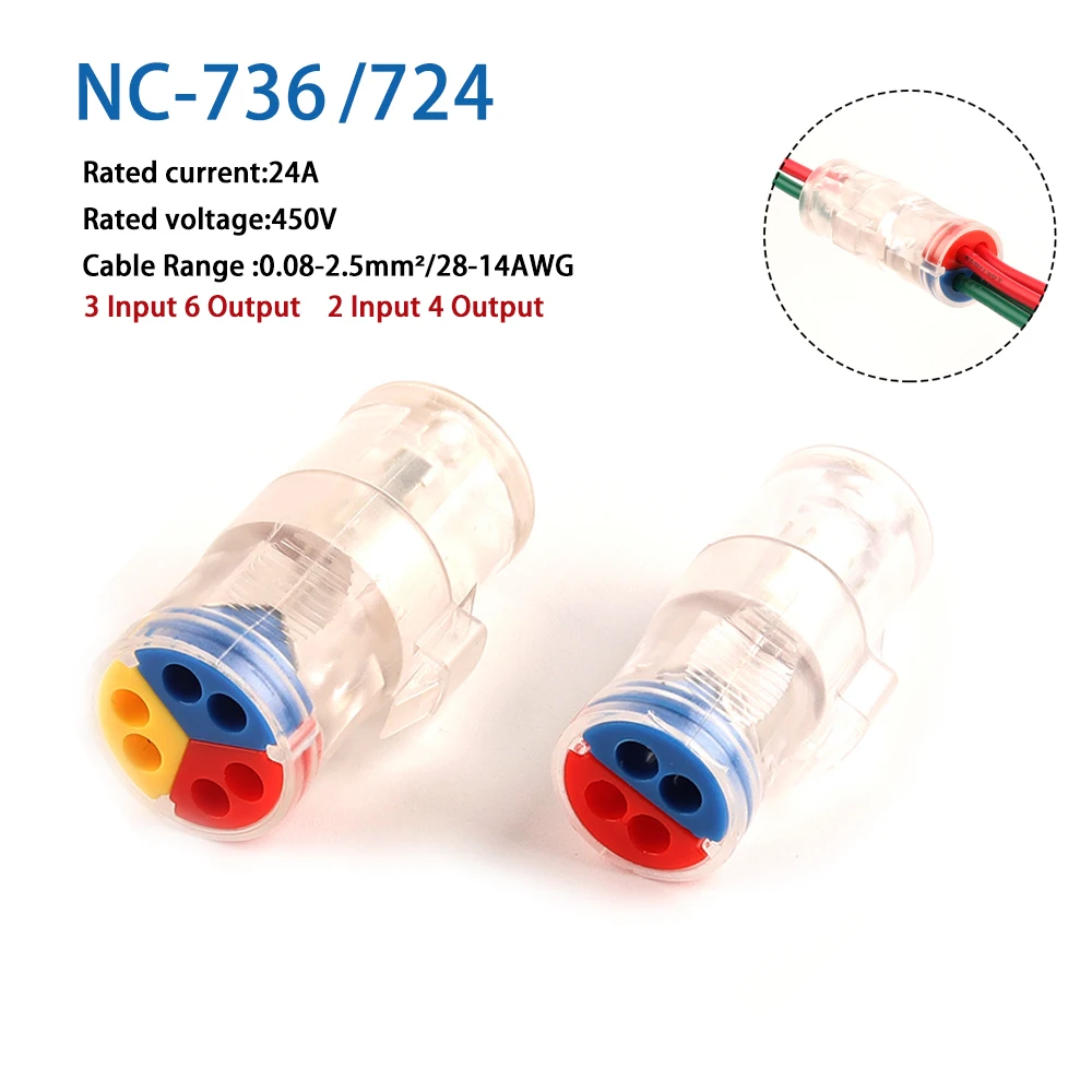 

Docking Quick Wire Connector Round Disassemble Cable Connectors Plug-in 1 into 2 out Universal Butt Conductor Terminal block