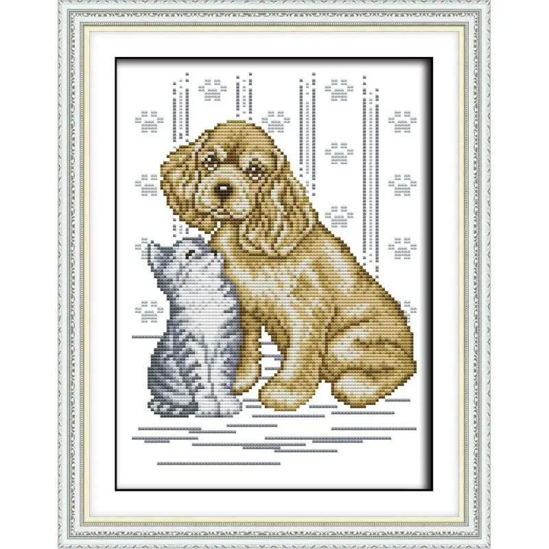 Cat and Dog Home Decor Chinese Counted Cross Stitch Toolkit Canvas Printed Patterns Embroidery Needlework Sets Diy DMC 14&amp11CT | Дом и сад