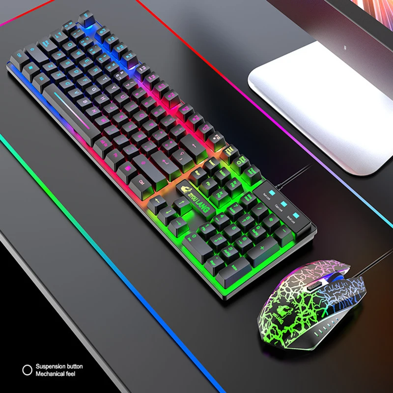 

Spanish Keybord Illuminated Keys and Mouse Set Game Backlight Keyboard and Mouse Set Keycaps for Laptop Desktop PC Computer Mice