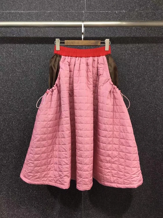 

2021 new women fashion sexy quilted puff skirt mid-length skirt 092