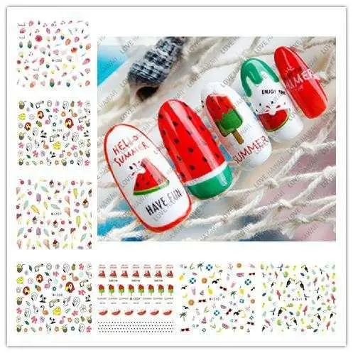 

Newest 5sheet 15type This year's latest model Youth nail stickers fruit shape nail stickers