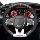 Оплетка на руль для Dodge (SRT), Challenger, Dodge Charger 2015-2021, замшевая, черная, из углеродного волокна