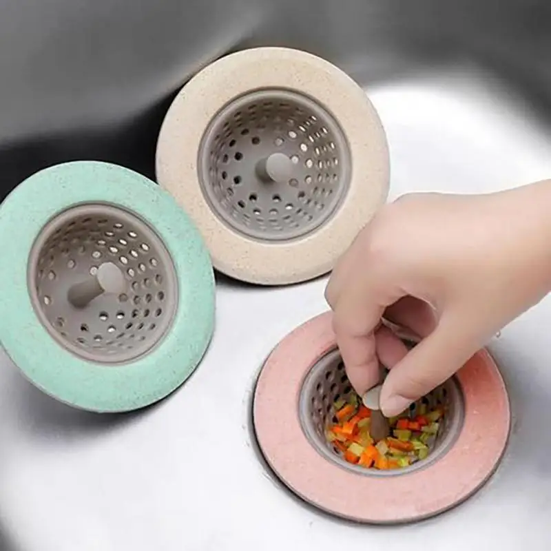 

1pcs Kitchen Sink Filter Shower Sewer Hair Suction Plug Bathroom Floor Portable Sewer Cover Universal Anti-Clog Sink Accessories