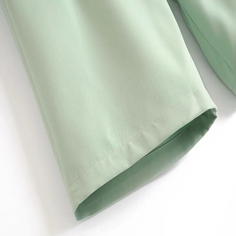 

Summer Loose Slim Solid Color Temperament High Waist Single Hidden Button Straight Tube Simple All-match Seven-point Suit Pants