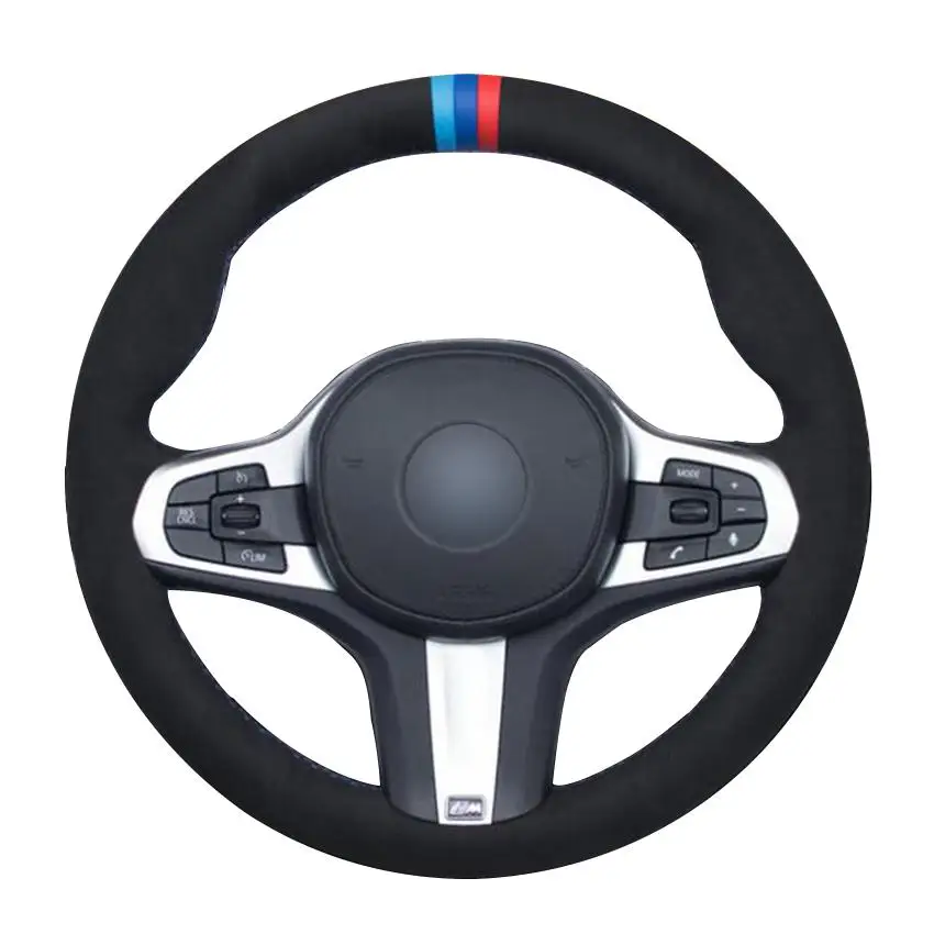 

Non-slip Durable Black Suede Car Steering Wheel Cover For Bmw G30 525i 530i 530d M550i M550d 2017 2018 G32 630i 640i M G11