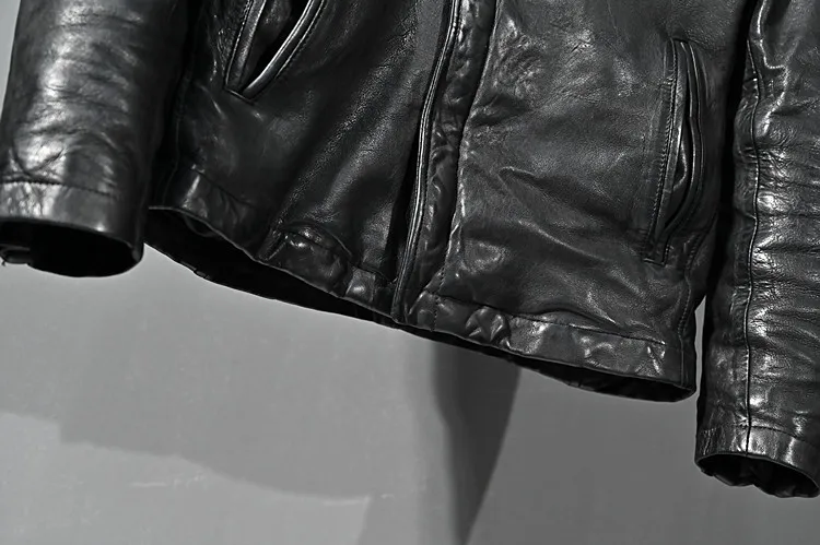 

JCHB 2021 High Quality Men's Sheepskin Coat 100% Genuine Male Jacket Hooded Mens Leather Jackets Spring Autumn Hommes Veste PPH