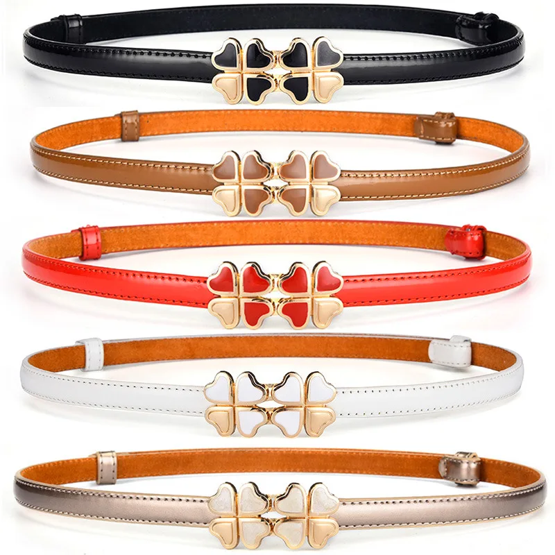 

Bowknot belt ladies double buckle belt fashion Korean girl dress decoration thin waist belt