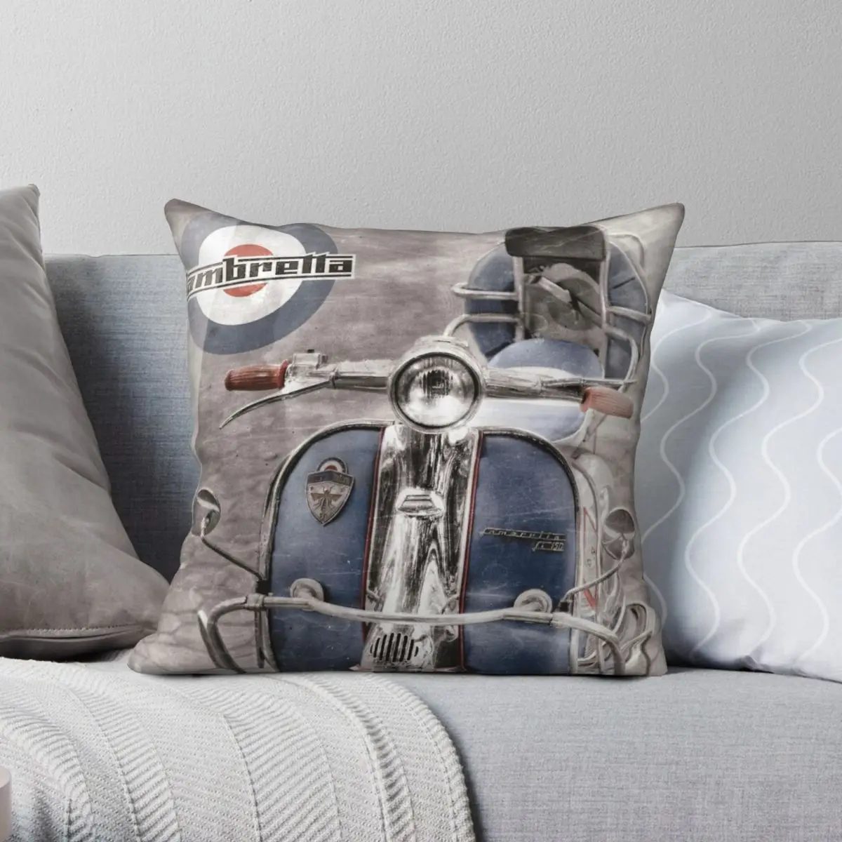 

Lambretta Li 150 Square Pillowcase Polyester Linen Velvet Pattern Zip Decor Pillow Case Room Cushion Cover
