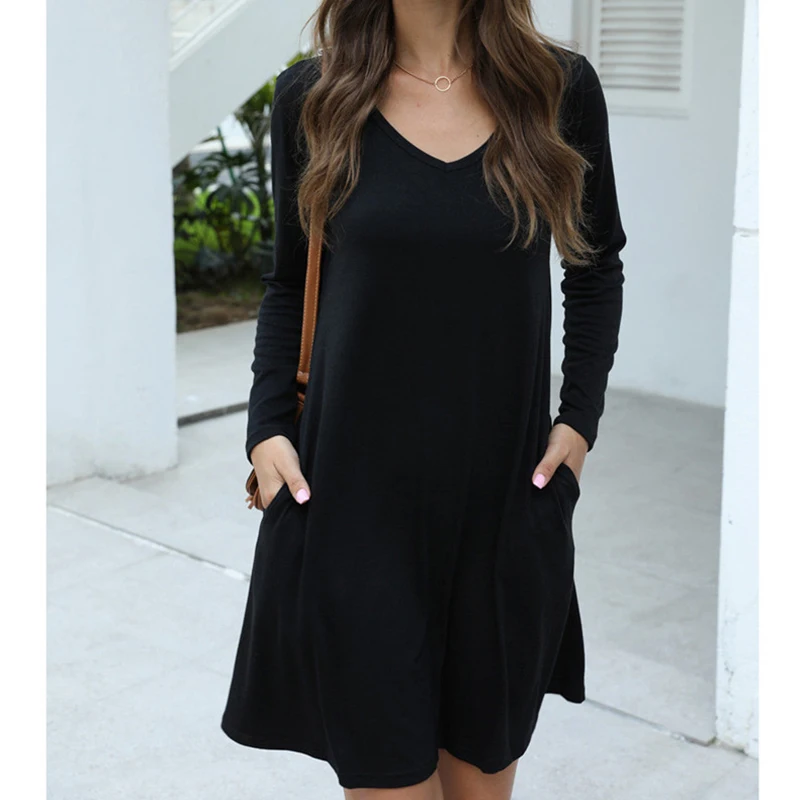 Свободное летнее Повседневное платье 2021 модные женские платья милый однотонный