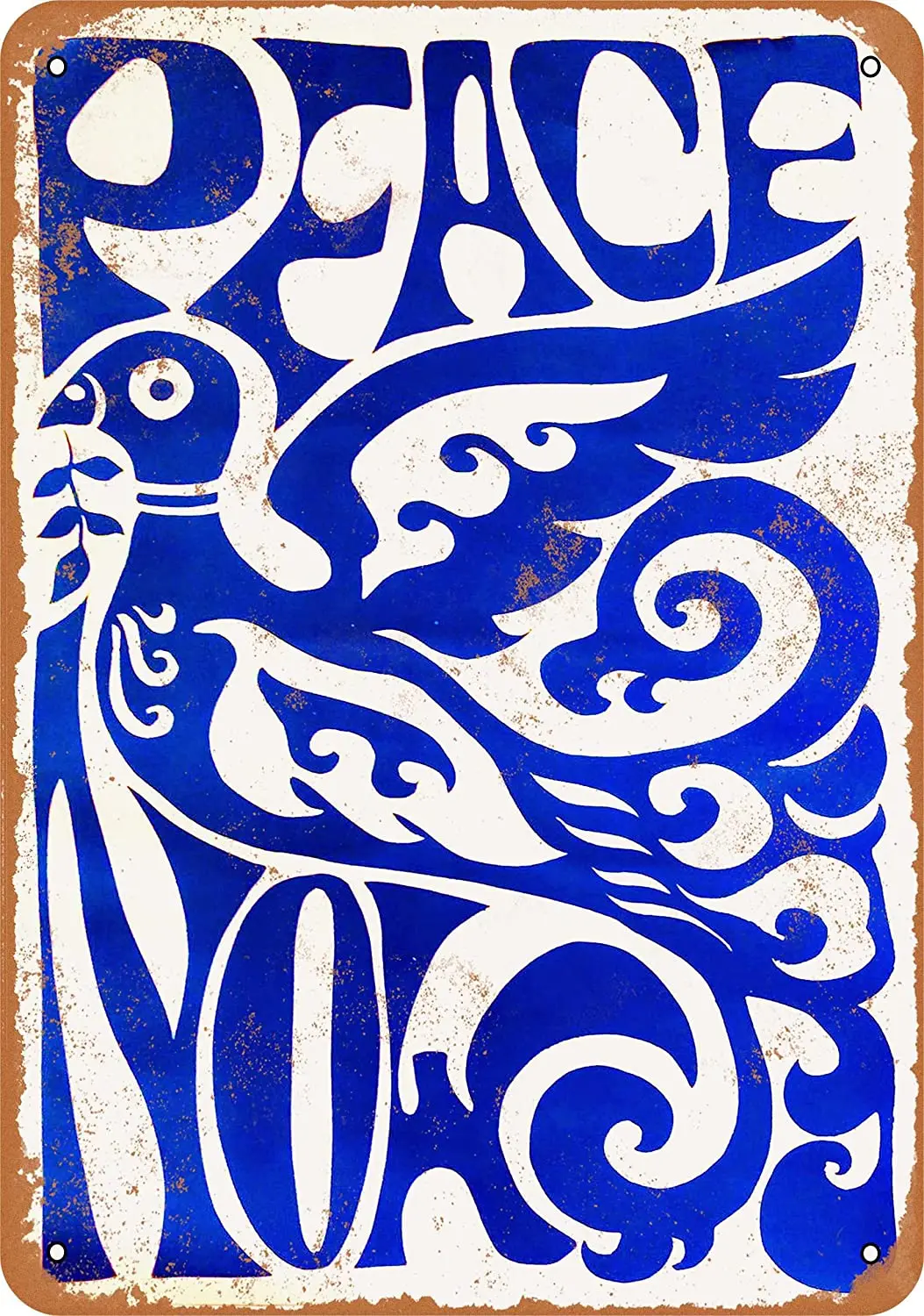 

WallColor 8*12 металлический знак 1968 стилизованный Мир сейчас винтажный вид