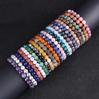 Браслеты для мужчин и женщин, отполированные эластичные ювелирные украшения из натурального исцеляющего энергетического тигрового глаза с бусинами лазурита 8 мм