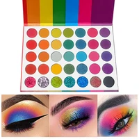 new hot 35 color rainbow matte eyeshadow makeup pallete sequin metallic eyeshadow pallete waterproof glitter eye makeup