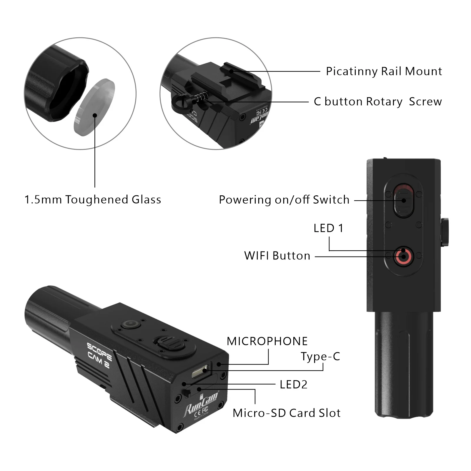 Камера прицел RunCam Скоп 2 водонепроницаемая IP64 с алюминиевым корпусом и