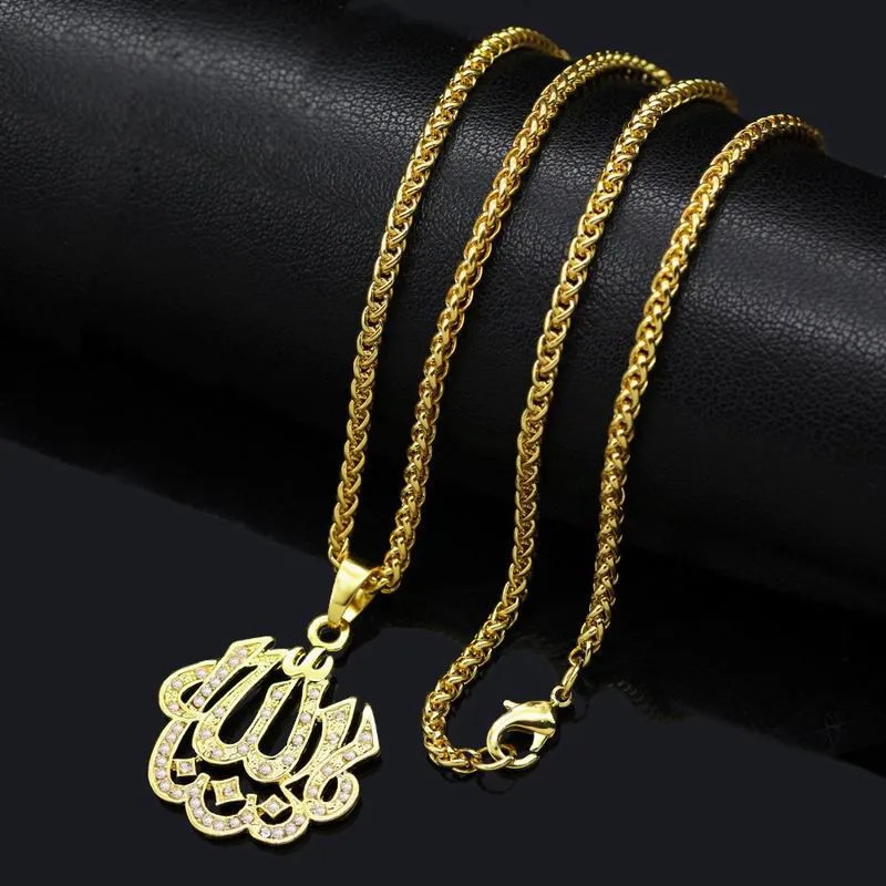 Золотое мусульманское ожерелье с изящной подвеской Исламский Бог Аллах