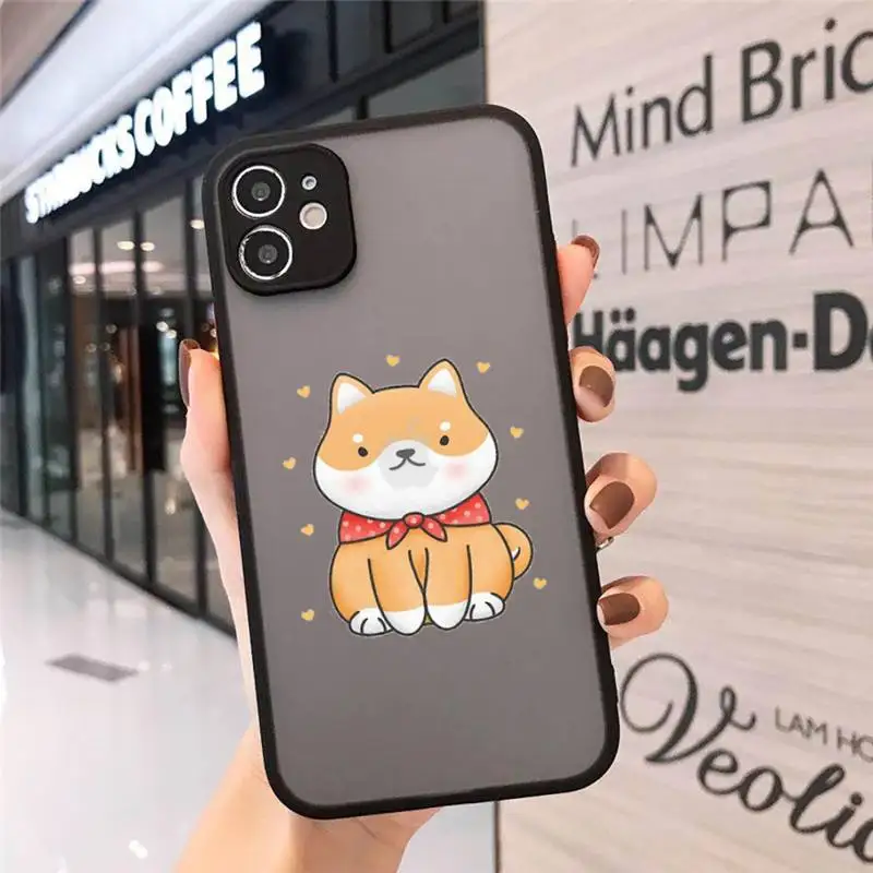 

cute dog Corgi Phone Case Matte Transparent for iPhone 7 8 11 12 s mini pro X XS XR MAX Plus mobile bags