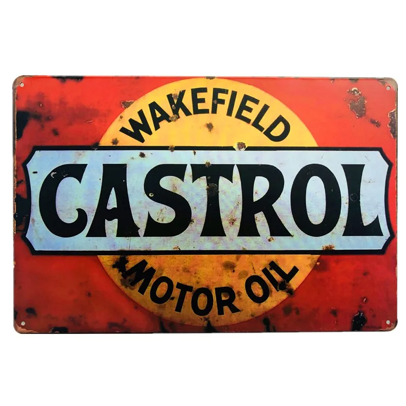 

Vintage Castrol Motor Oil Metal Tin Signs Wall Plaque Art Poster Painting Plate Gas Station Pub Club Garage Wall Decoration