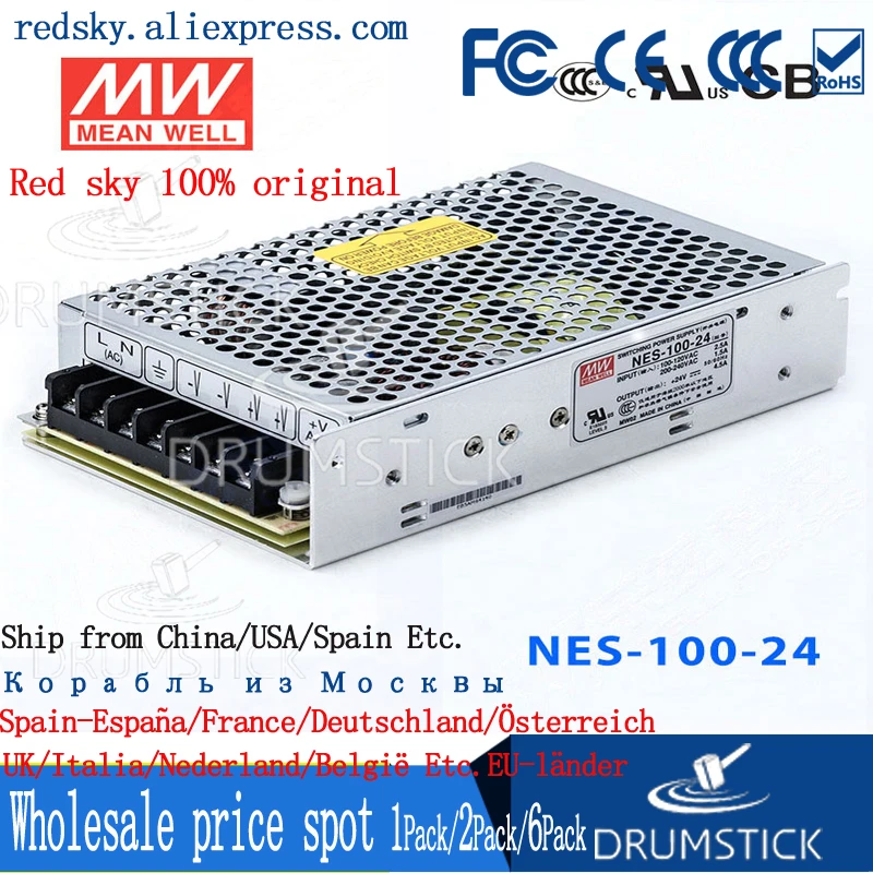 Специальные предложения означает хорошо NES 100 24 В 4.5A meanwell 108 ВТ Один выход