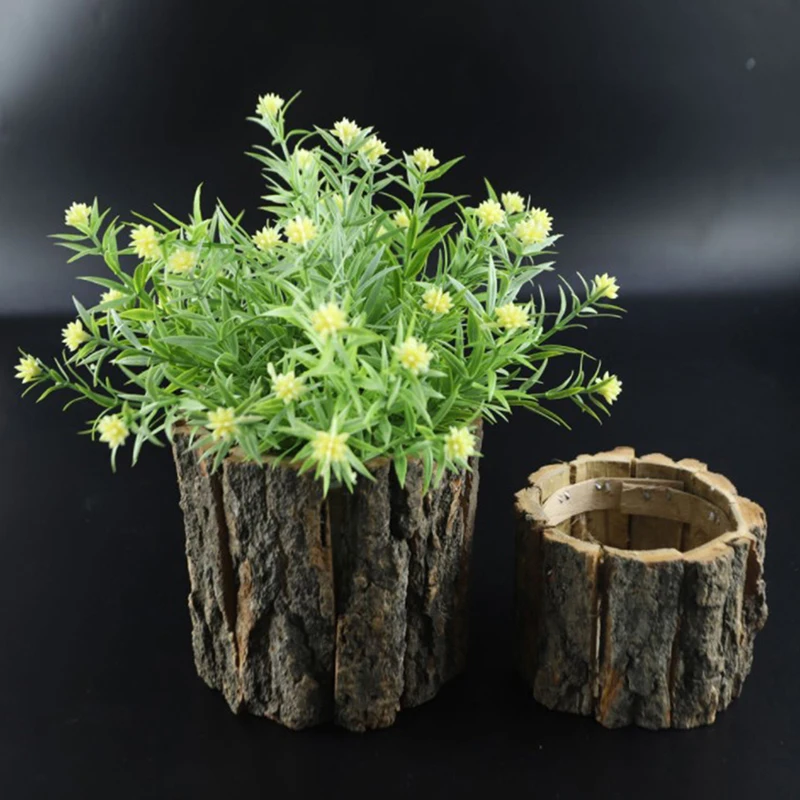 Винтажное украшение для круглого стола горшок растений стильные деревянные