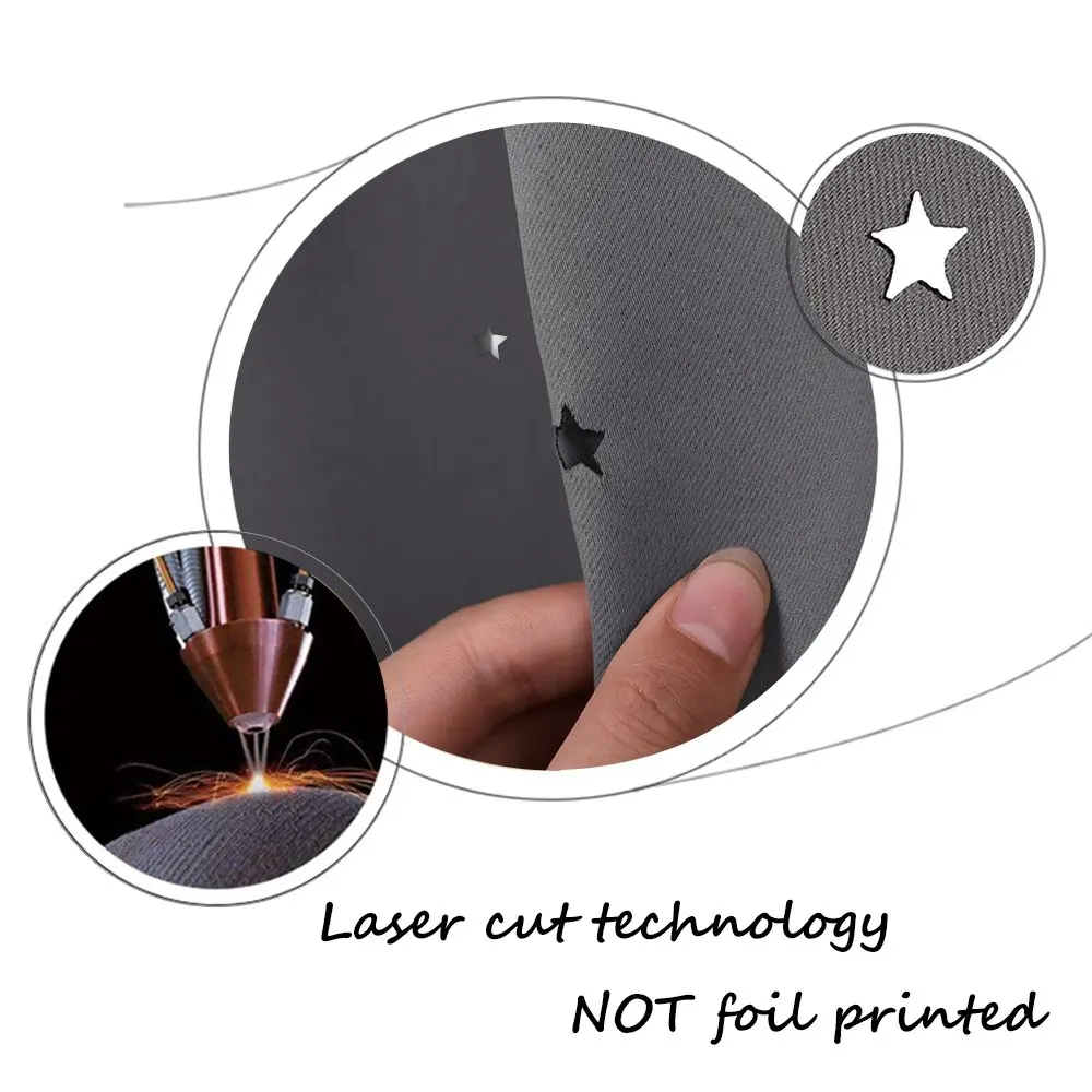 Карандаш занавеска со звездами и вырезами из 100% полиэстера 1 шт.|pencil pleat curtains|window