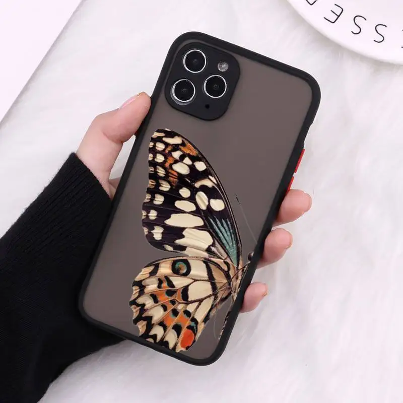 

Cute Butterfly Phone Case Matte For iPhone 12 Mini 11 Pro XR XS Max 7 8 Plus X Hard PC Back Cover