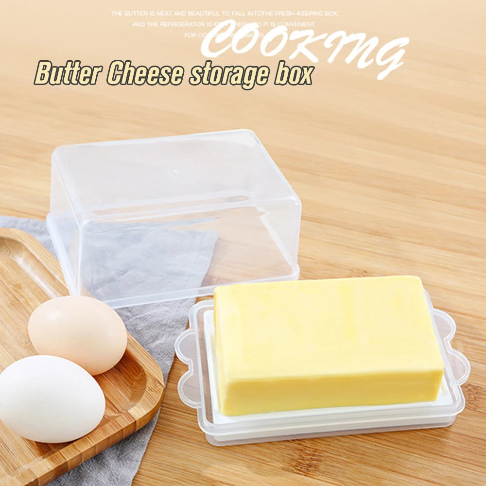 Пластиковый контейнер для хранения масла прозрачный сыра поднос с ложкой и