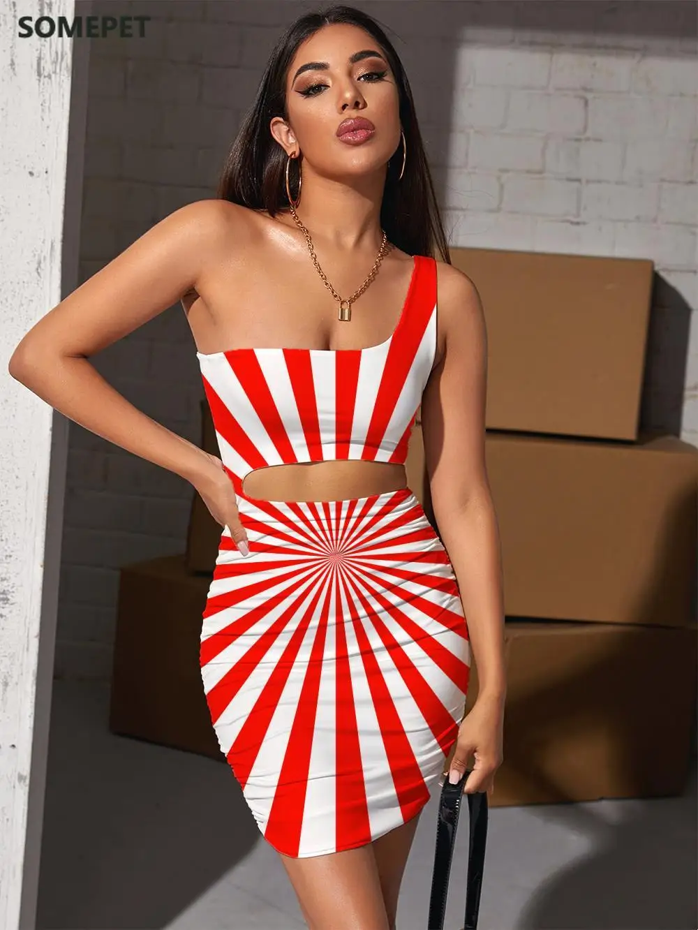 

SOMEPET Brand Dizziness Dresses Women Abstract Bodycon Dress Stripe Vestido Sexy Harajuku 3d Print Womens Clothing Club Vintage
