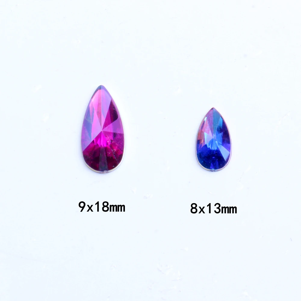 Flatback Pointed Acrylic Rhinestone Strass DIY Craft Art Decoration 9x18mm 20pcs Drop Shape High Shine Nail Decorations | Красота и