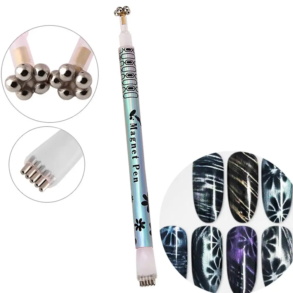 1 шт Двойная Головка 3D лак для ногтей с эффектом кошачий глаз магнитная палочка