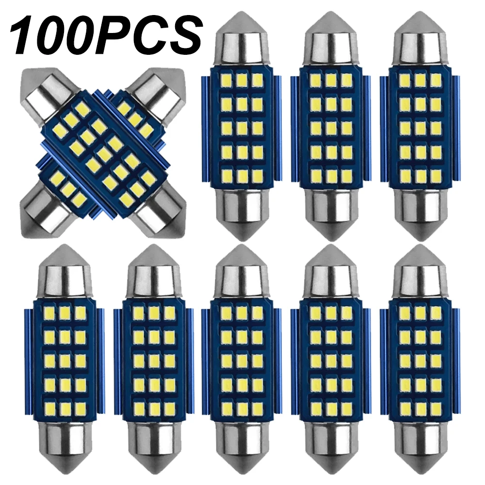 

100 шт. гирлянда 31 мм 36 мм/39 мм/41 мм супер яркий светодиодный лампа C5W C10W номерного знака автомобиля светильник авто интерьер чтение купол лампы 12V