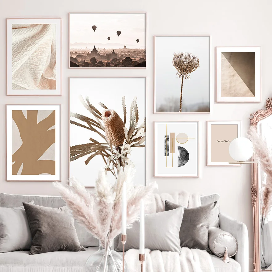 

Wilted Plant Abstract Golden Geometric Nordic Posters And Prints Wall Art Canvas Painting Wall Pictures For Living Room Decor