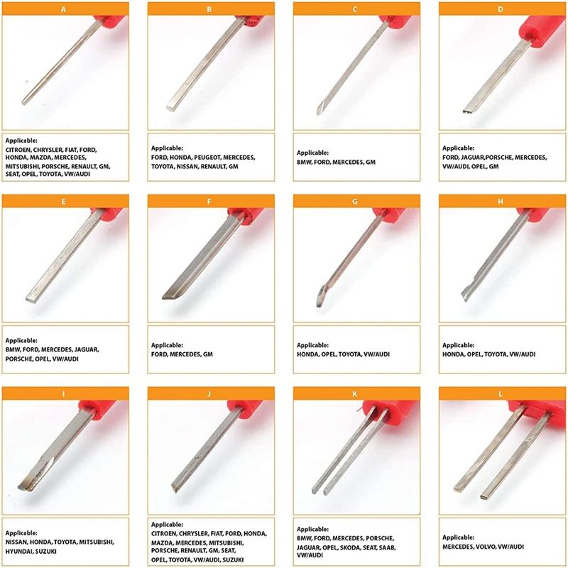 

25-Piece Set of Car Terminal Removal Tool Terminal Push Pin Tool Car Harness Plug Terminal Removal Tool
