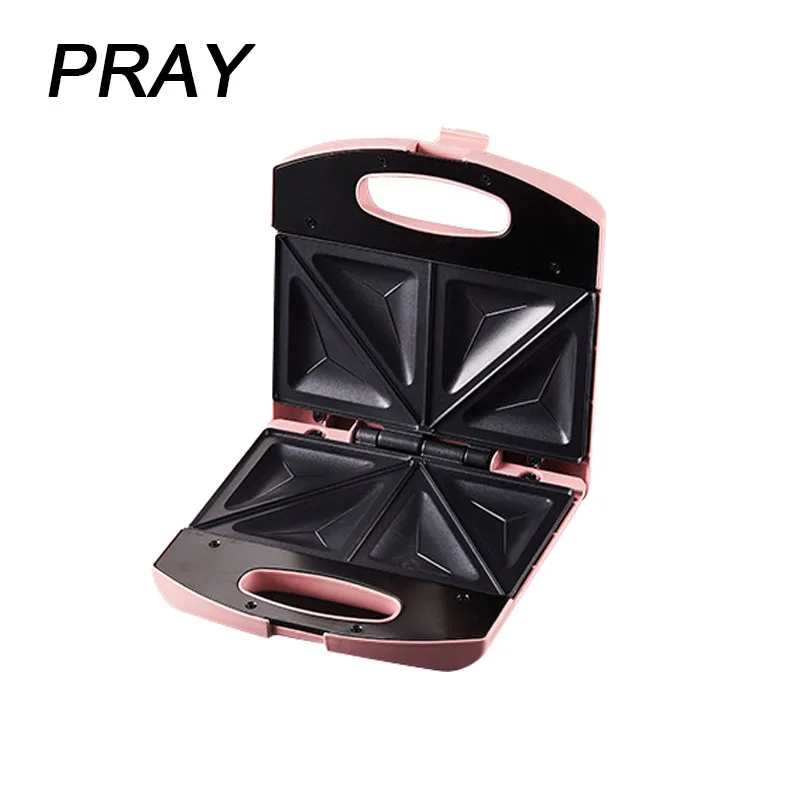 Молитесь 220 В Розовый сэндвич-чайник для завтрака panini тостер готовьте стейк с