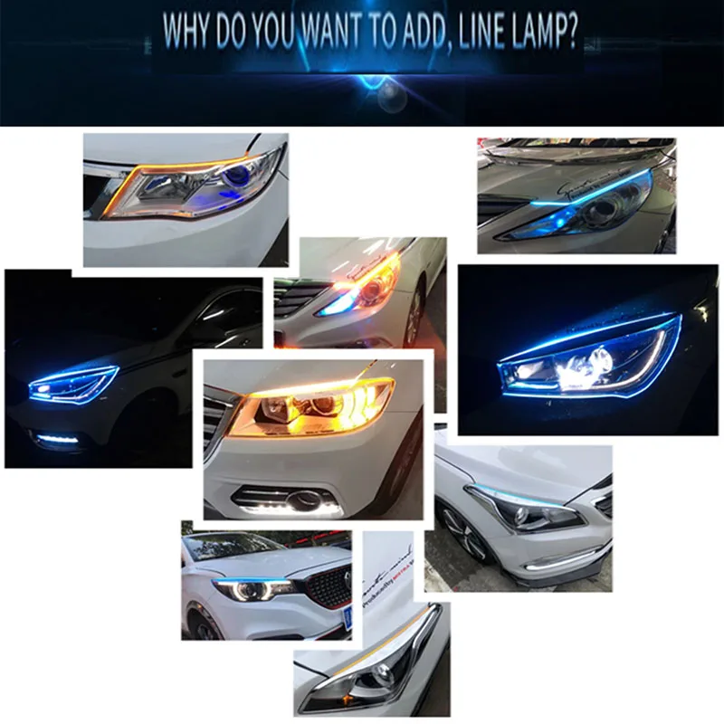 2x ультратонкие автомобили DRL светодиодный дневные ходовые огни стример сигнал
