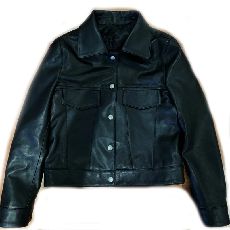 

Genuine leather leather jacket women 2020 autumn and winter sheepskin Korean short motorcycle leather jacket slim high waist