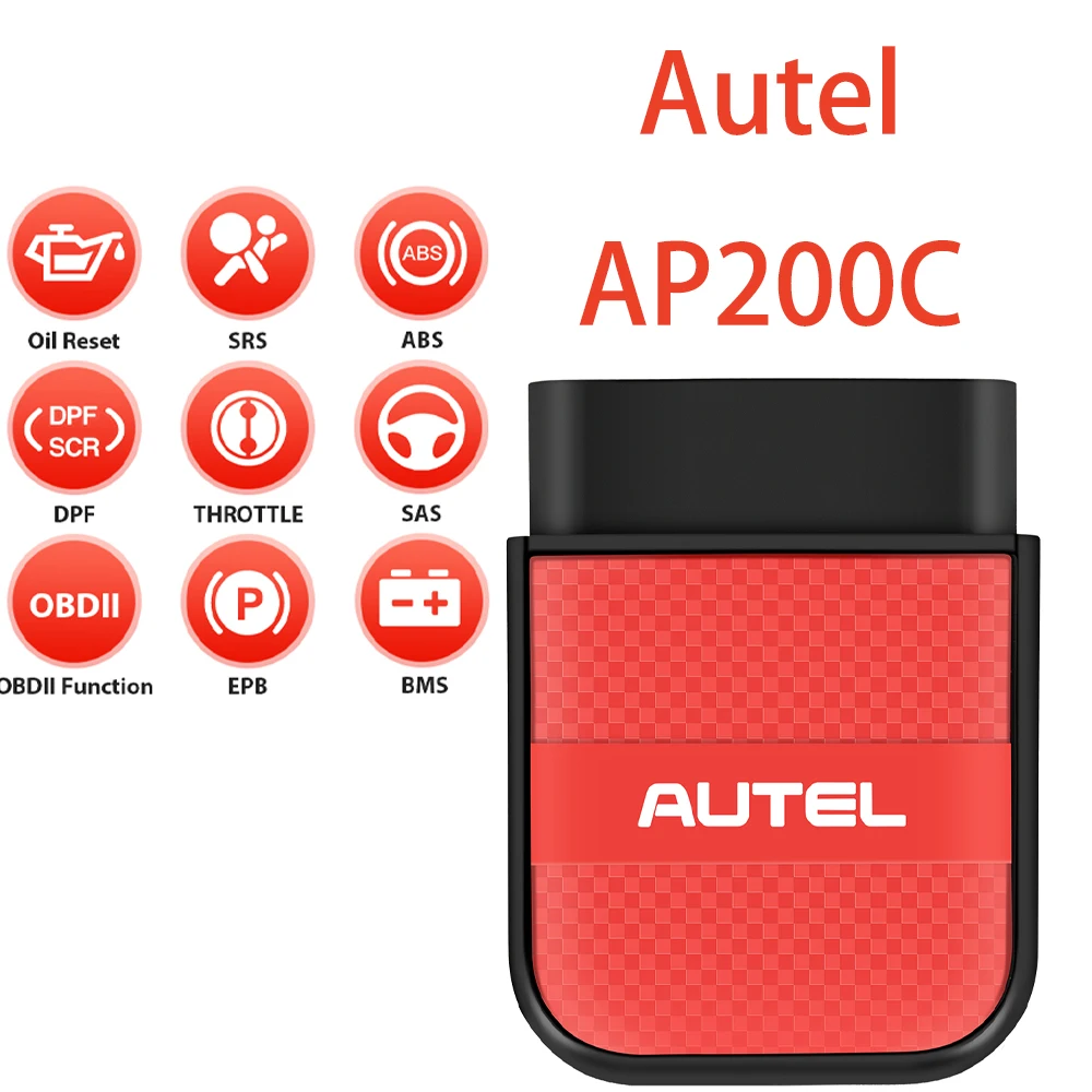 

Autel MaxiAP AP200C BT Wireless Code Reader OBD2 Scanner With ABS SRS Oil Reset Full System Diagnostic Tool PK AP200 And P200M