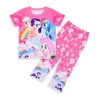 girls suit summer 2021 new childrens pajamas childrens clothing boys girls home clothes sleeved underwear pajamas set