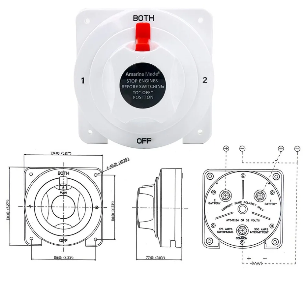 Circuit Breaker Reset Fuse Inverter Battery Selector Switch White Distribution Marine Boat Waterproof Adapter | Автомобили и