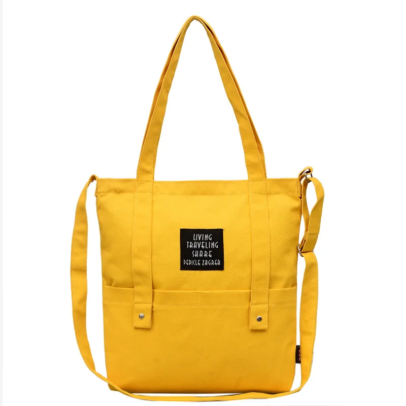 

Холщовая Сумка на плечо для девочек, простая повседневная сумочка-тоут в Корейском стиле для женщин, вместительный школьный портфель для по...