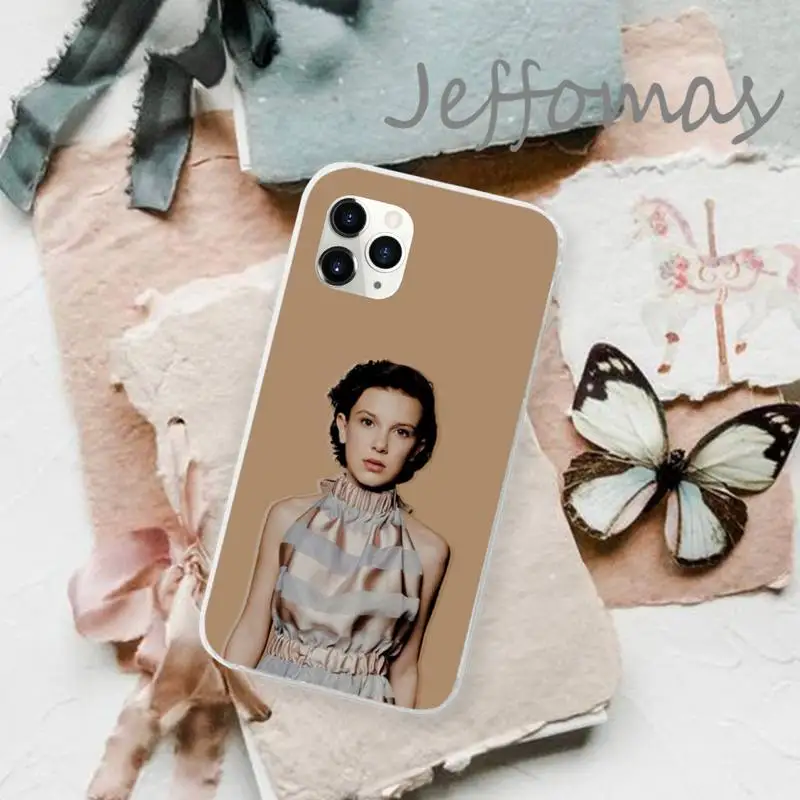 

Millie Bobby Brown Phone Case Transparent for iPhone 11 12 mini pro XS MAX 8 7 6 6S Plus X 5S SE 2020 XR