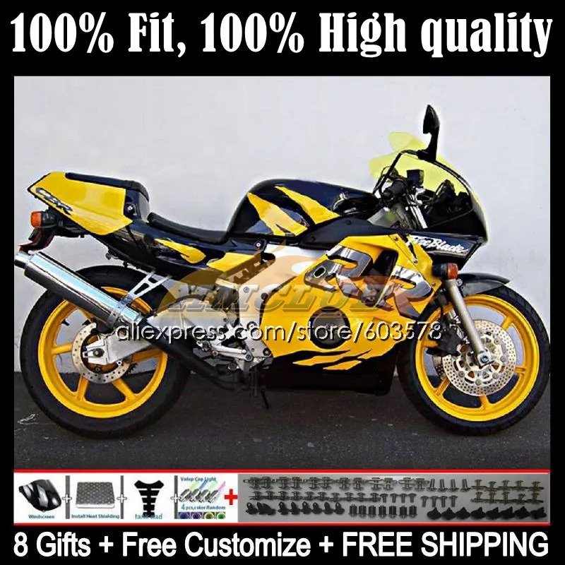 

Инъекция для HONDA CBR 250 250RR 1990 1991 1992 1993 43CL.95 CBR250RR MC22 CBR250 R RR 95 96 97 98 99 хороший желтый обтекатель
