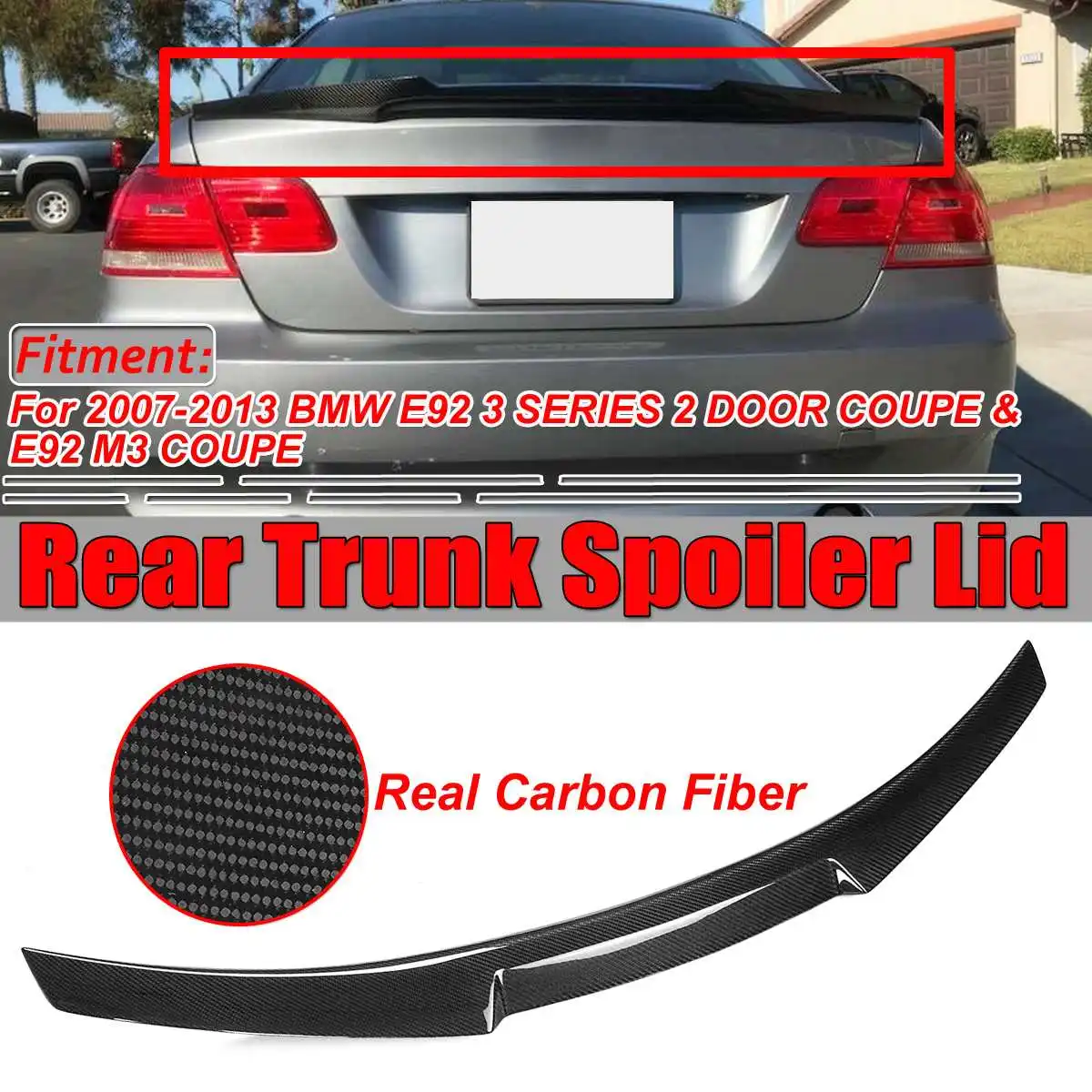 Новинка спойлер из натурального углеродного волокна E92 M3 заднее крыло автомобиля