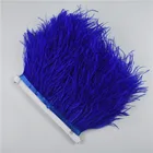 1 м 5 м 10 м 8-10 см королевские синие страусиные перья s планки ленты бахрома белые страусиные перья для рукоделия ленты для юбки DIY Шлейфы