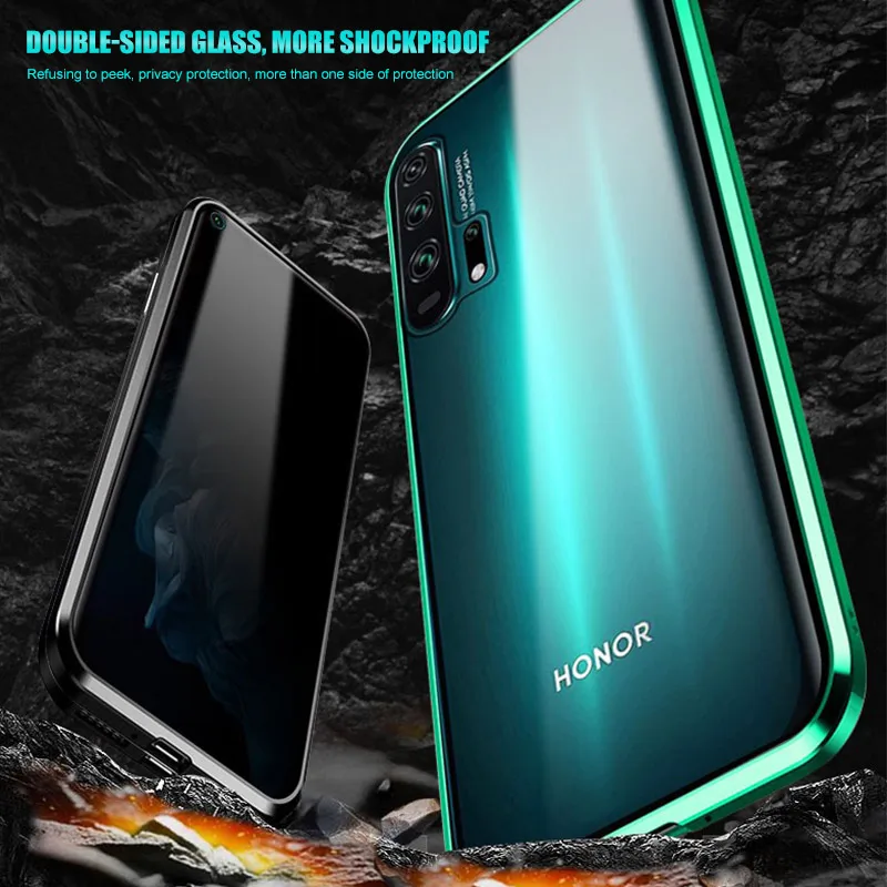 Privacy Magnetic Case For Huawei Honor 9X 20 Pro P30 P20 Mate X Nova 4 5 5i Double Sided Tempered Glass Metal Cover | Мобильные