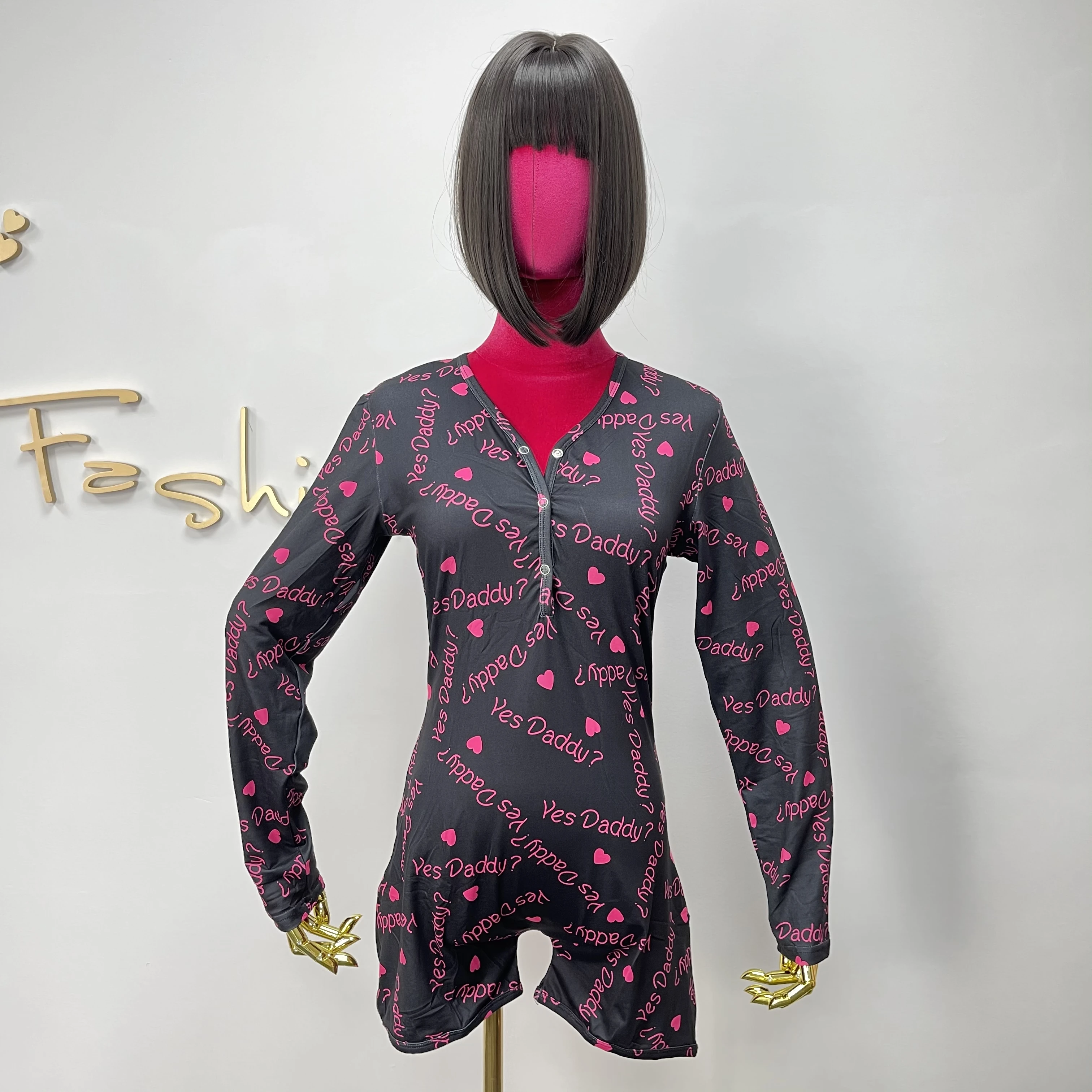 

Комбинезон, Женская рождественская Пижама, пикантная одежда для сна, облегающее нижнее белье для взрослых с глубоким V-образным вырезом, бод...